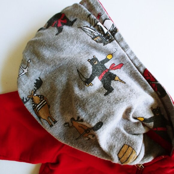 Hatley Woodland Whimsy Bear Zip-Up Hoodie 3T - Picture 6 of 11